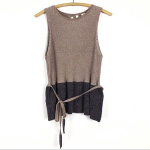 Moth cable knit metallic top